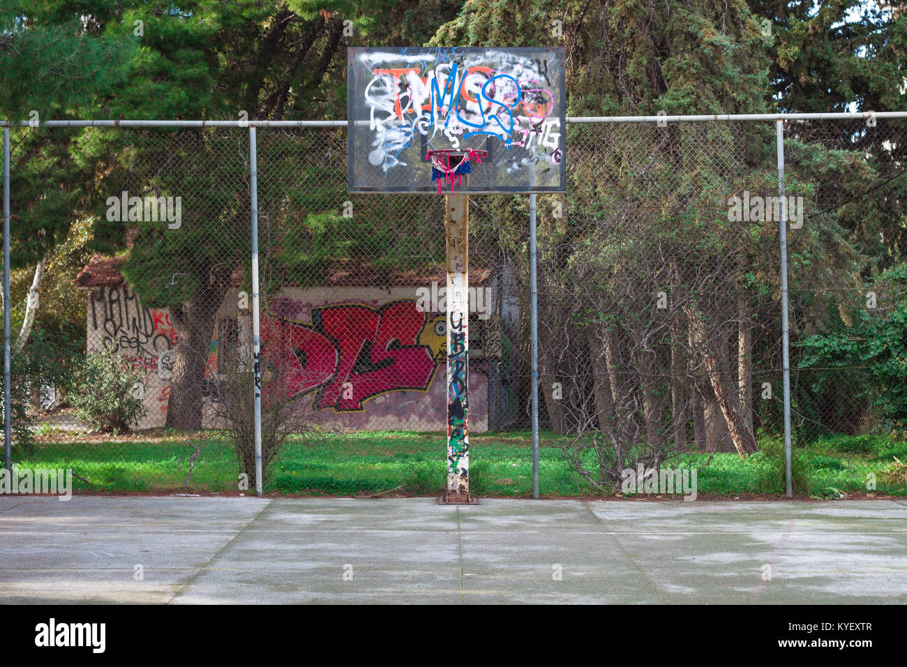 Abandoned Basketball Courts Athens, Greece Stock Photo Alamy