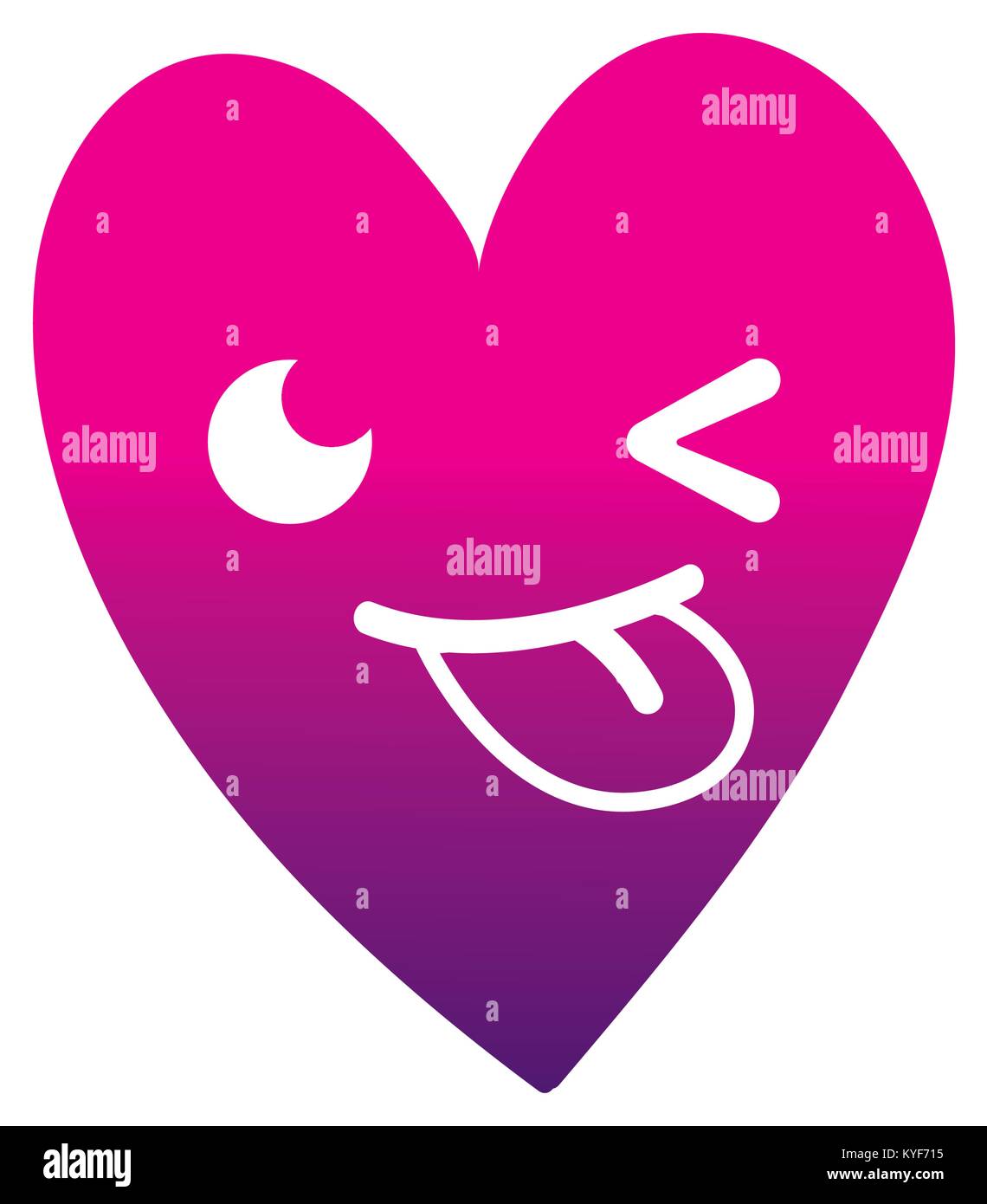silhouette cute funny heart kawaii cartoon Stock Vector Image & Art - Alamy