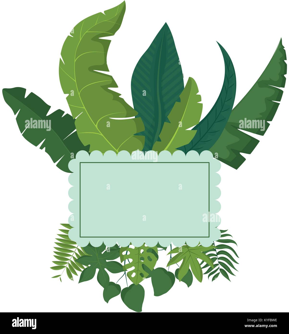 Tropical leaves frame Stock Vector Image & Art - Alamy