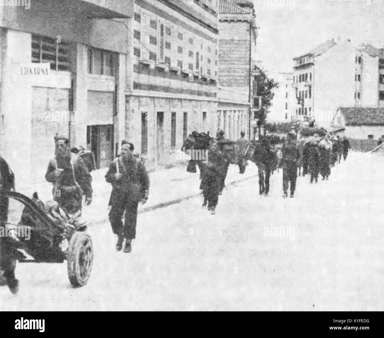 This photograph depicts the entry of partisan units into Šibenik in ...