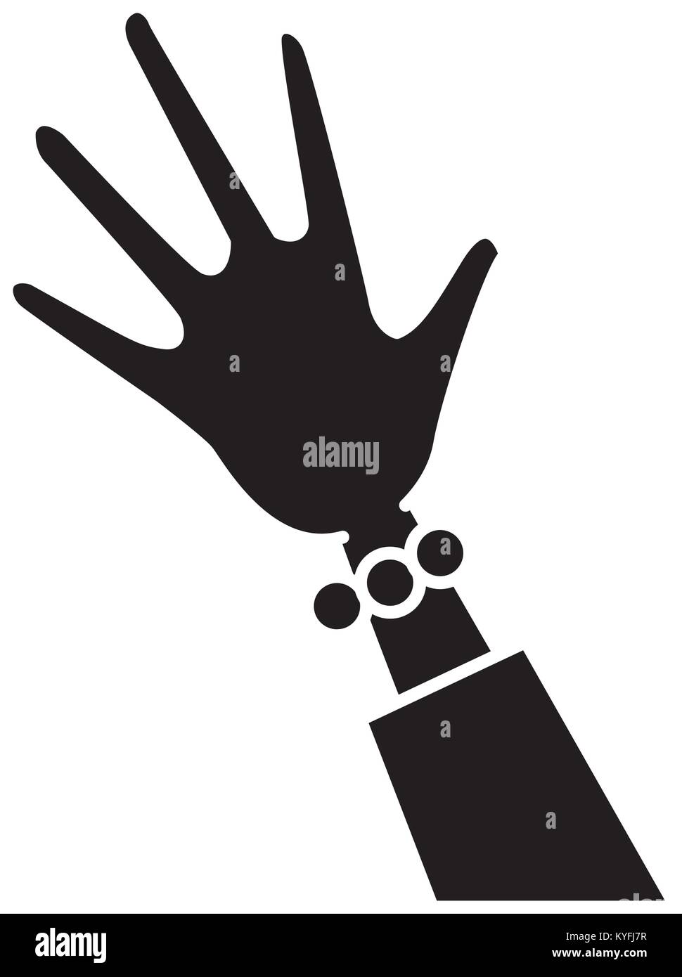 Woman hand with bracelet Stock Vector