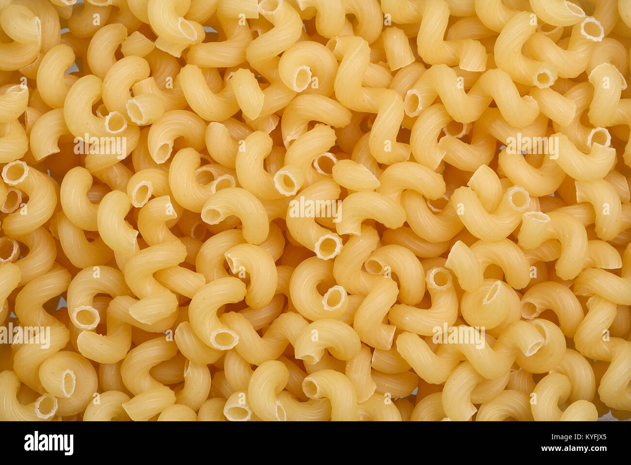 Abstract close up detail of dried macaroni pasta Stock Photo