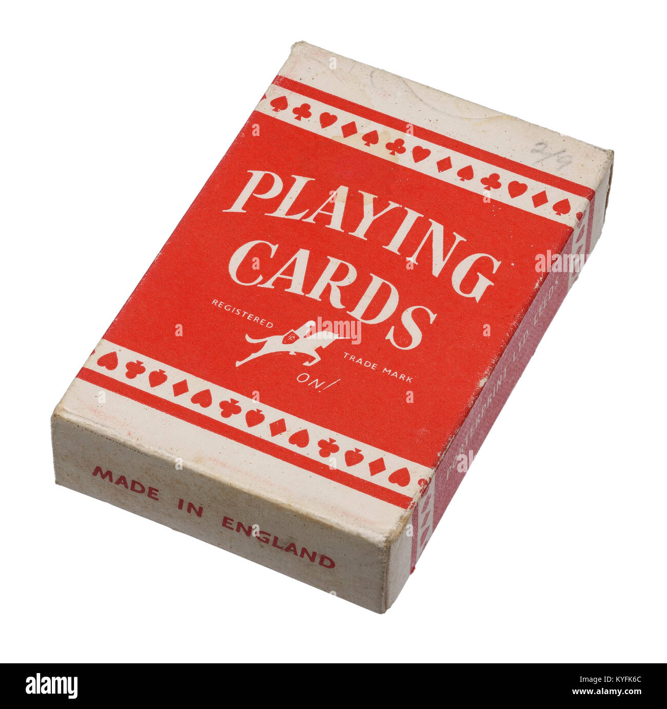 Old vintage retro pack of playing cards Stock Photo