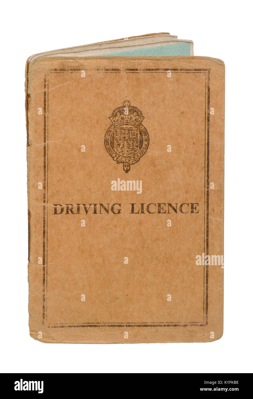 UK Driving Licence document from the 1950's Stock Photo