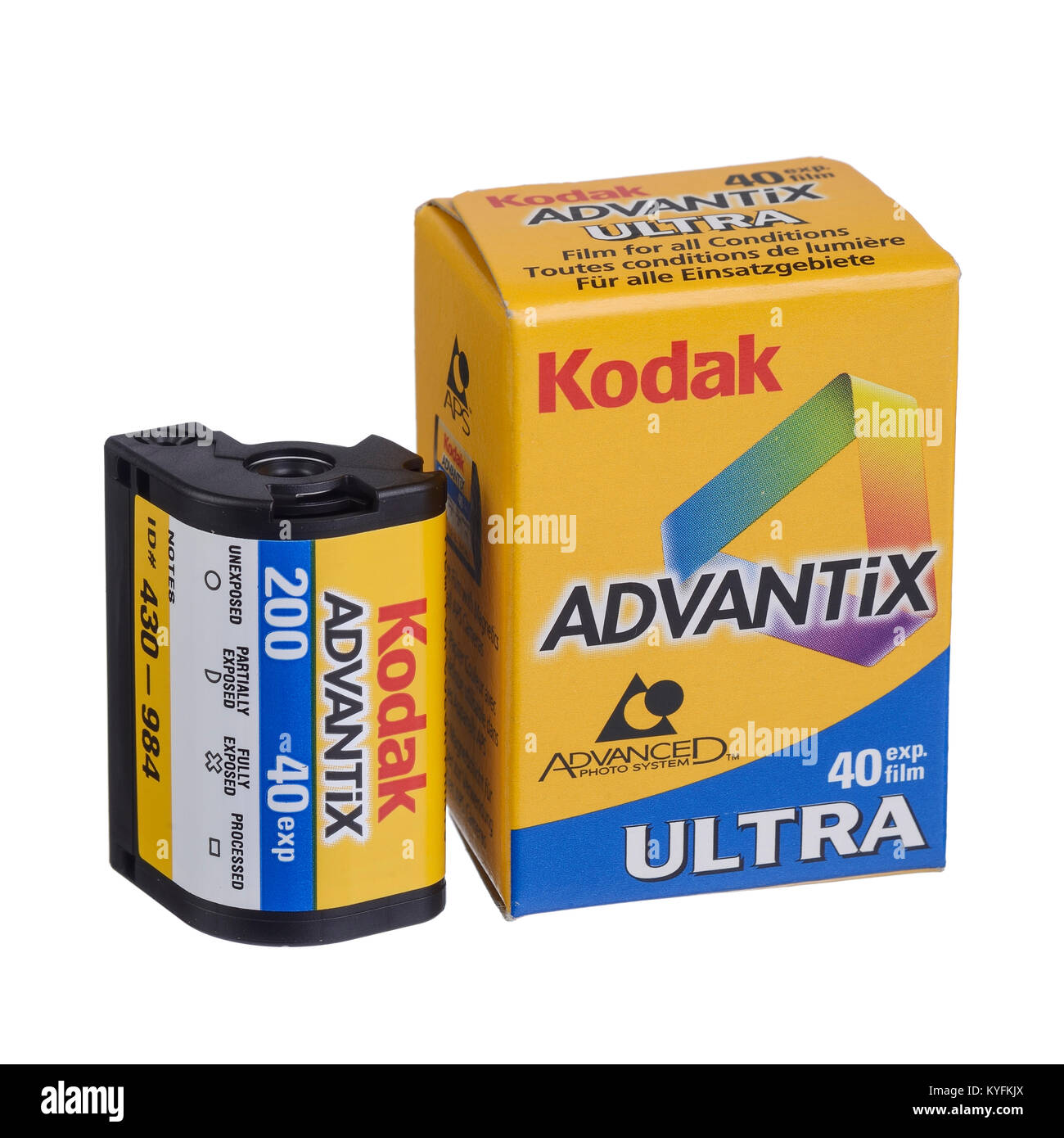 Box of Kodak Advantix APS sized film Stock Photo