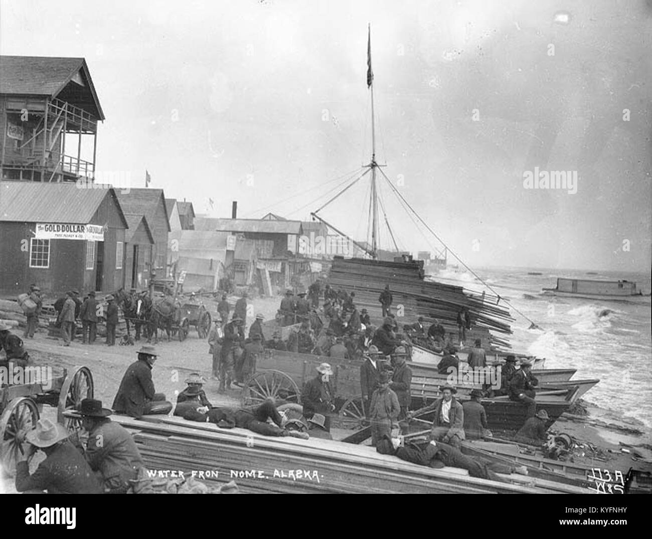 Waterfront at Nome, Alaska, ca 1900 (HEGG 595 Stock Photo Alamy