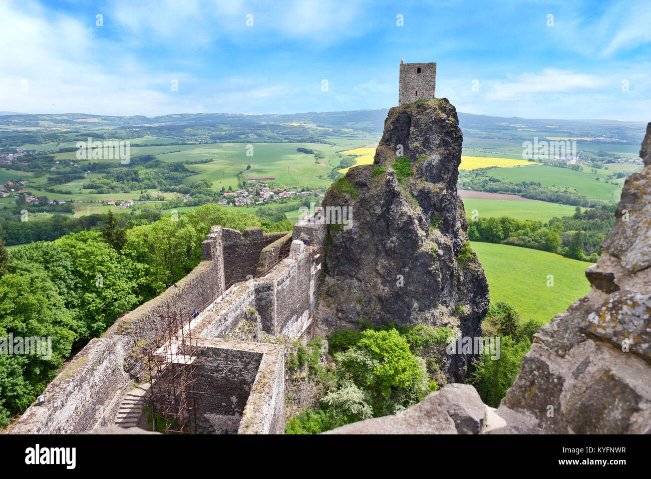CZECH REPUBLIC, TROSKY - MAY 5, 2015:  gothic ruins of Trosky castle, Czech paradise, Czech republic Stock Photo