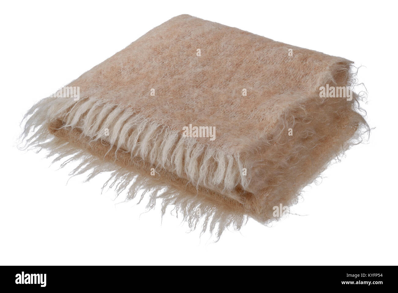 A folded mohair woollen blanket Stock Photo Alamy