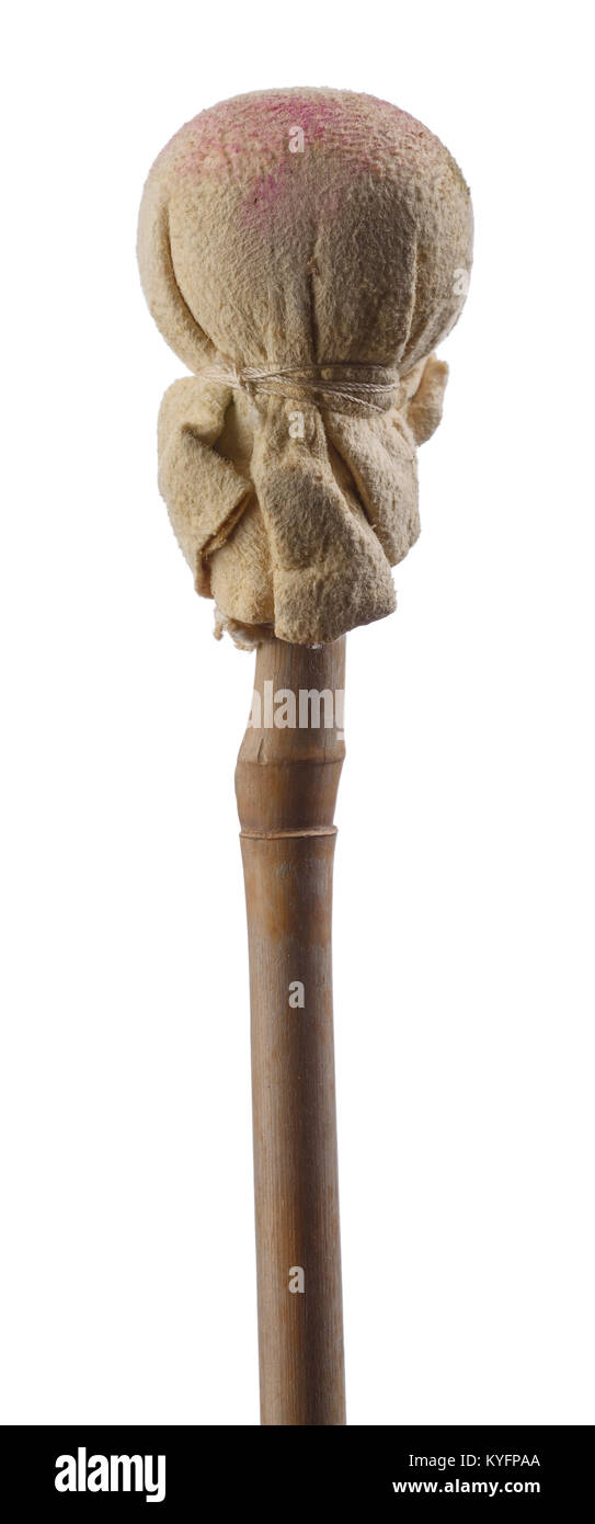 Home made artist mahl stick made from a garden cane Stock Photo