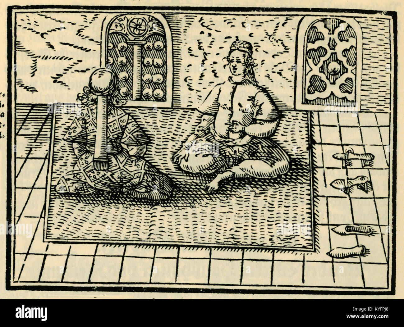 Wie die Türckischen Weiber ein Schnadermarch miteinander haben - Schweigger Salomon - 1608 Stock Photo