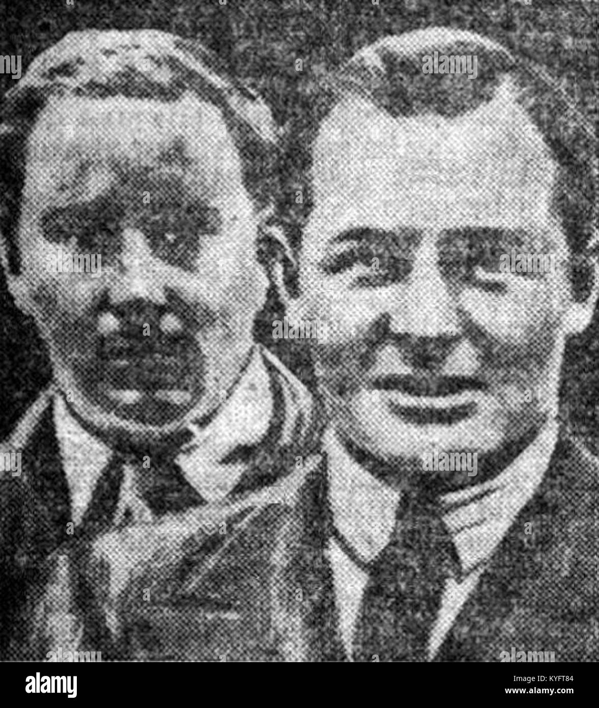 Woolf Barnato (G) et Glen Kidston (D), vainqueurs des 24 Heures du Mans