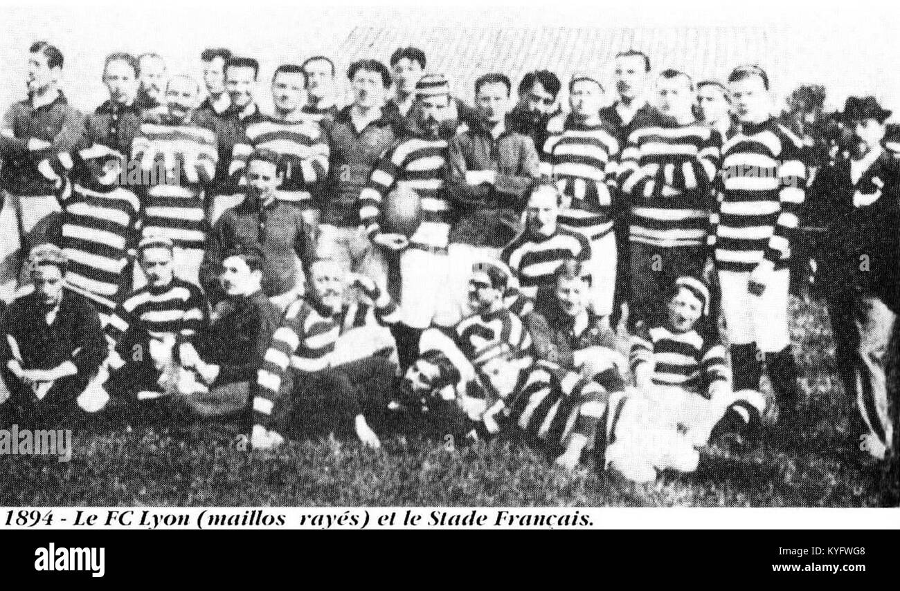 Photo de groupe rugby à XV - Football Club de Lyon (FCL) - Stade français - 8 juin 1894 Stock Photo