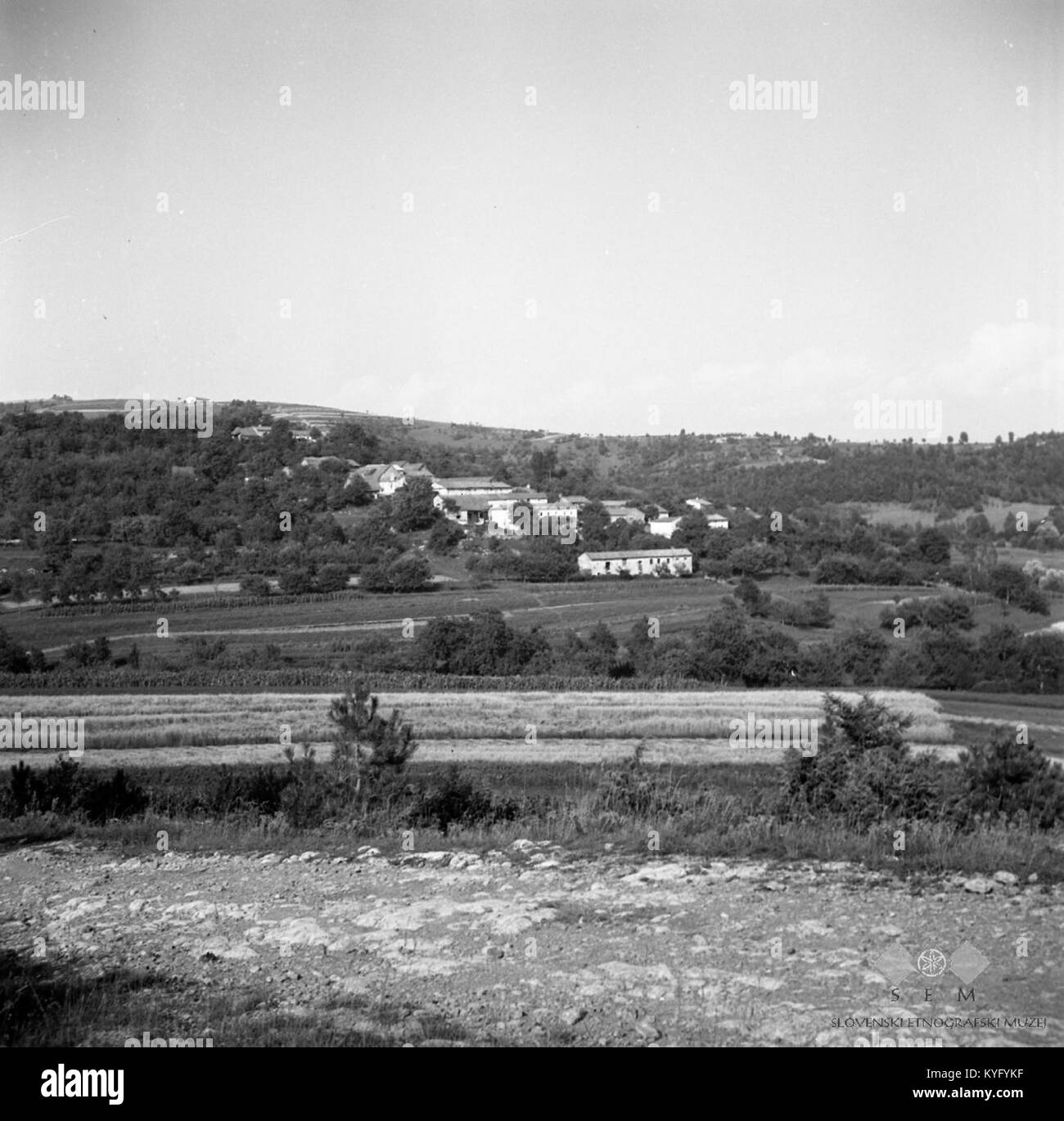 Alpine houses slovenia Black and White Stock Photos & Images - Alamy