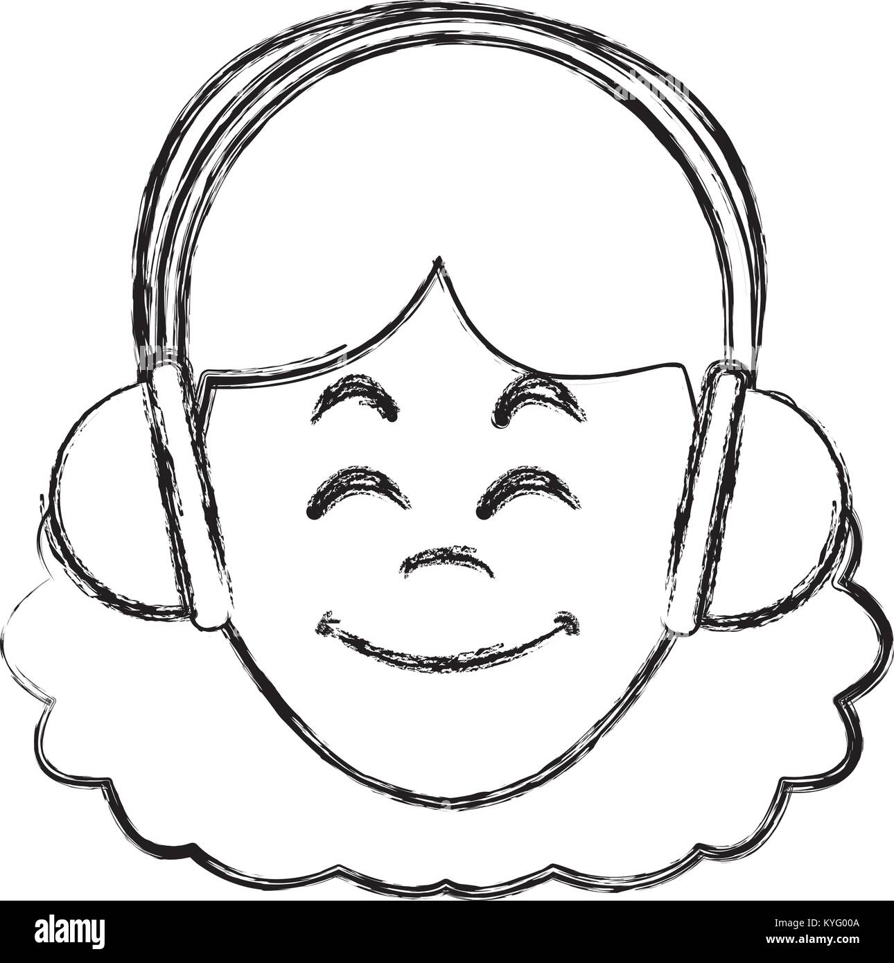 Woman with music headphones Stock Vector Image & Art - Alamy