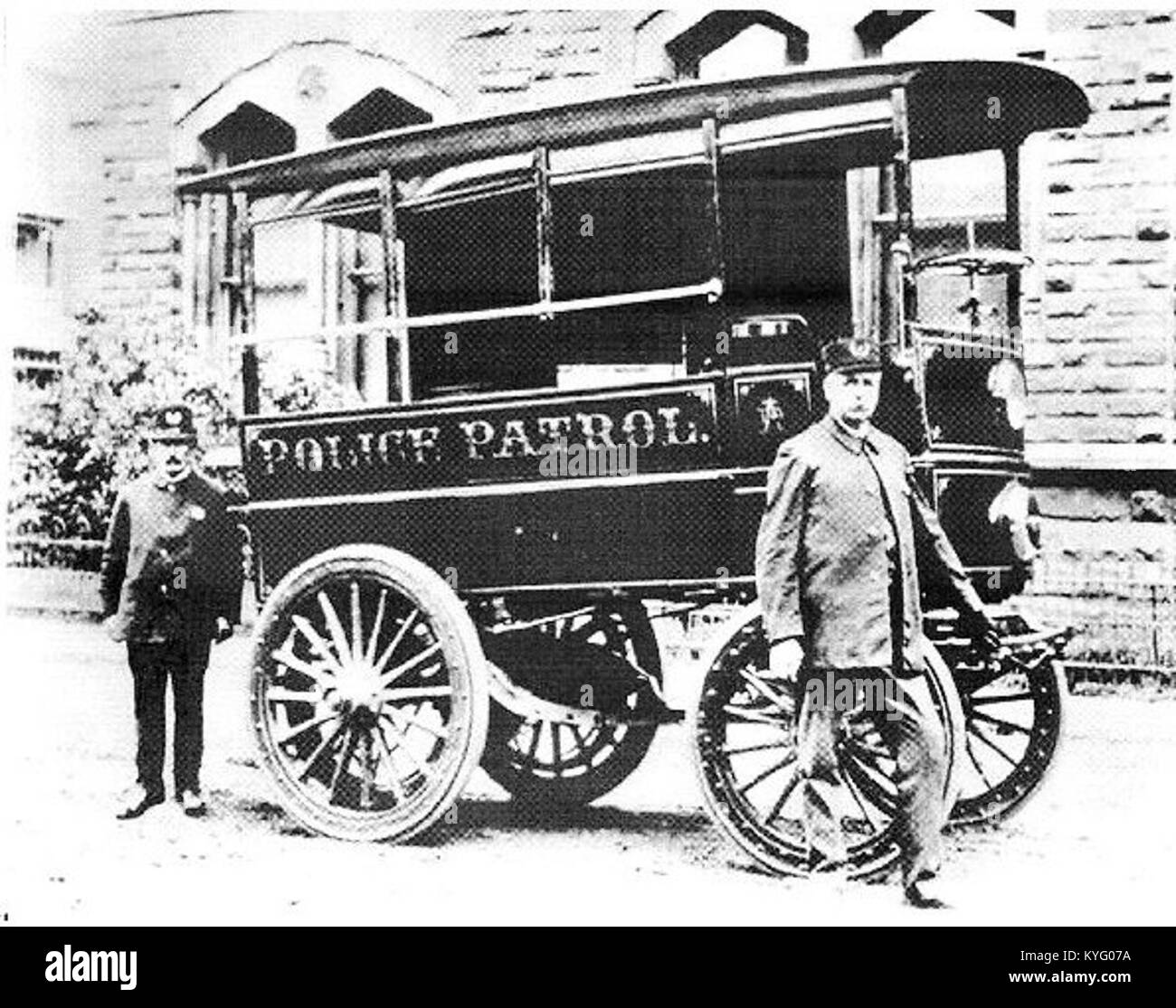 Police vehicle, Akron, Ohio 1899 Stock Photo