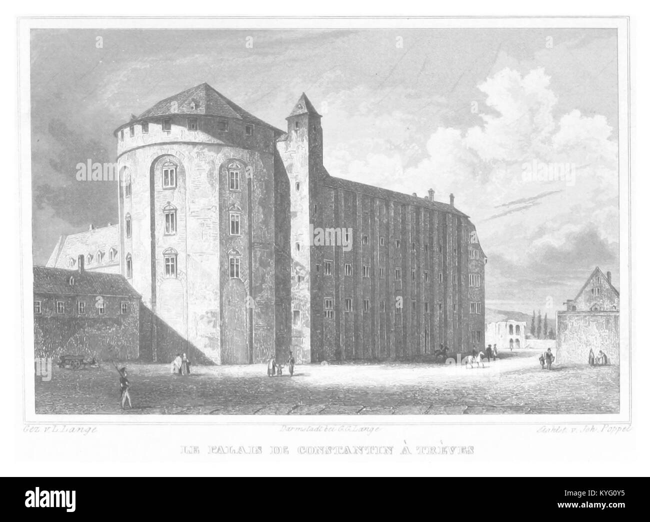 POPPEL(1852) p381 TRIER, PALASTRUINE DES RÖMISCHEN KAISERS CONSTANTIN Stock Photo