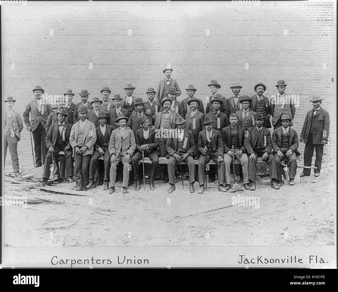 Portrait group of African American Carpenters union, Jacksonville, Florida LCCN2001705783 Stock Photo