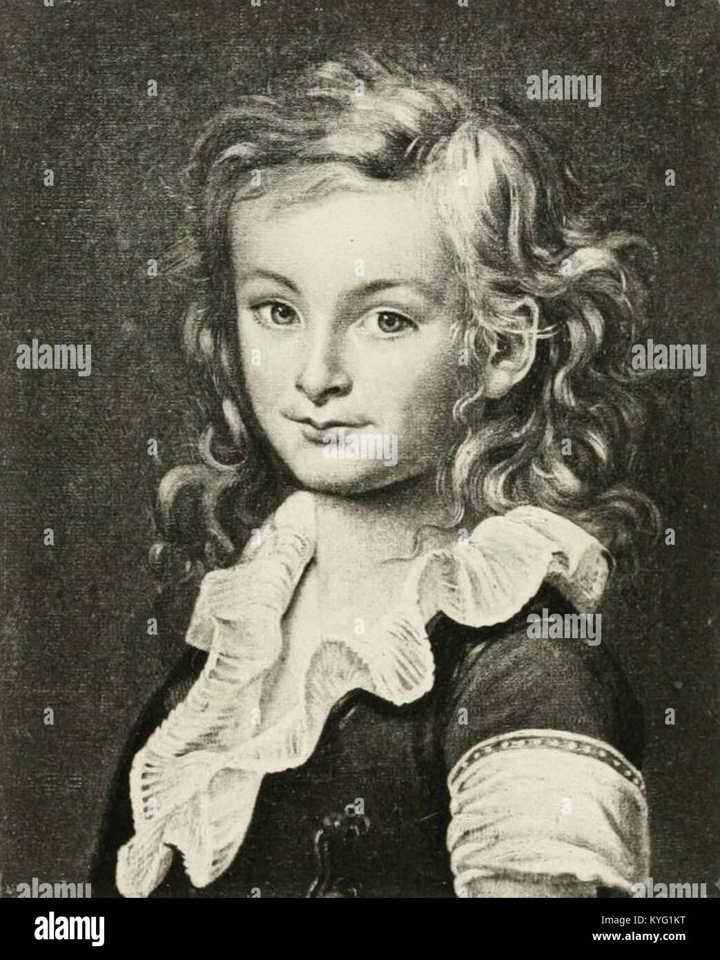 The portrait of Mármine as a child captures a youthful moment, focusing ...