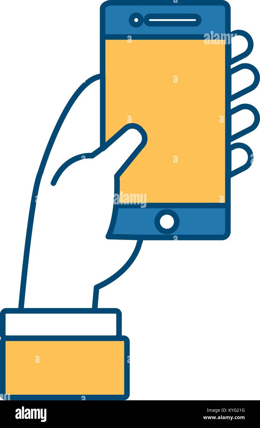 Hand with smartphone Stock Vector Image & Art - Alamy