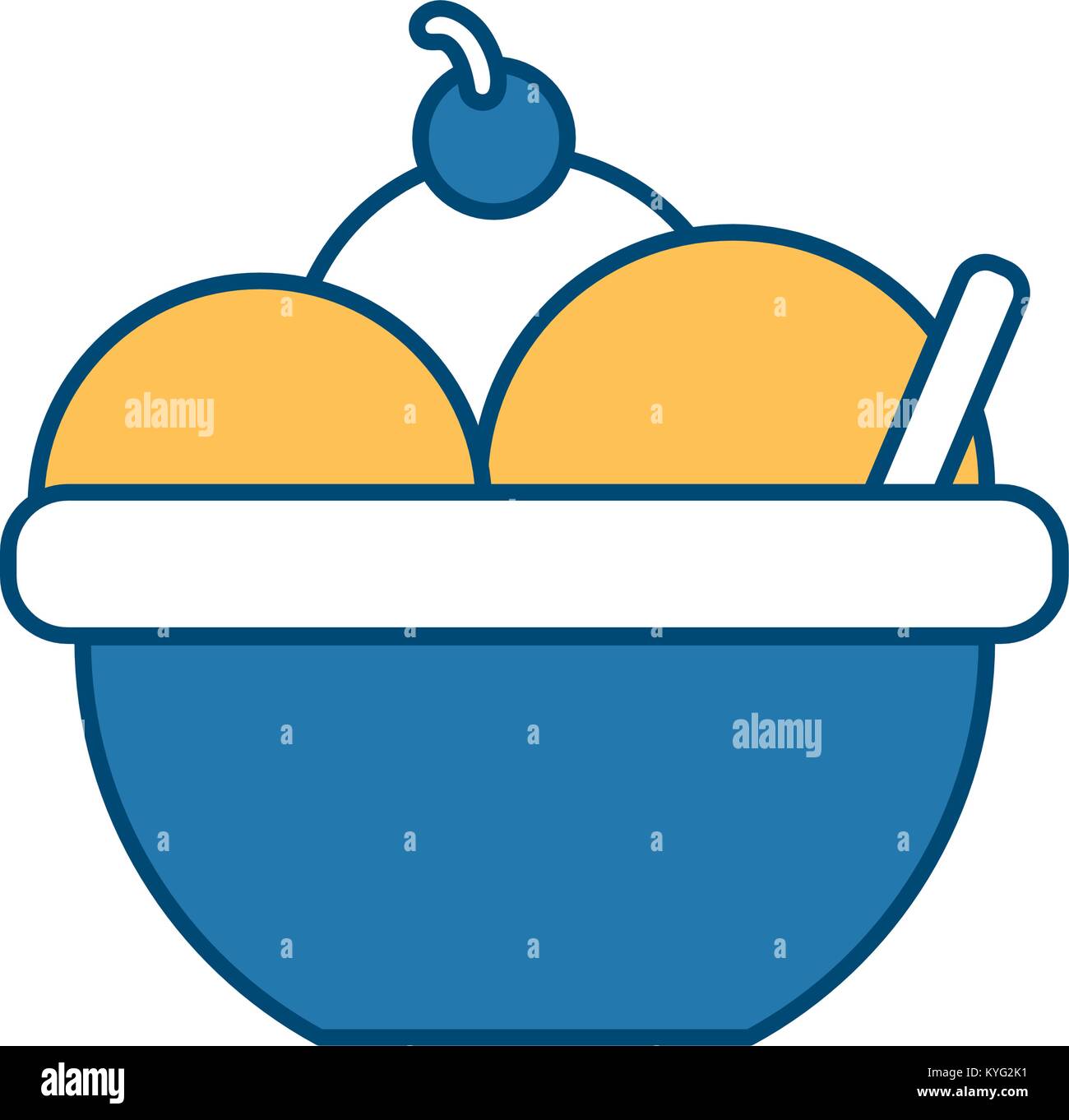 Blue bowl vanilla ice cream Stock Vector Images - Alamy