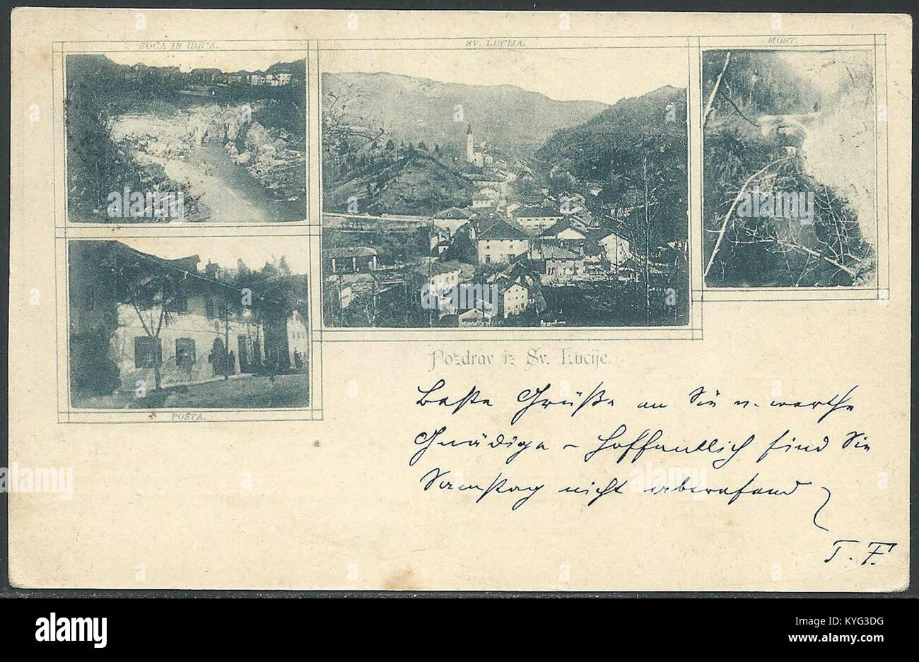 Postcard of Most na Soči 1898 Stock Photo - Alamy