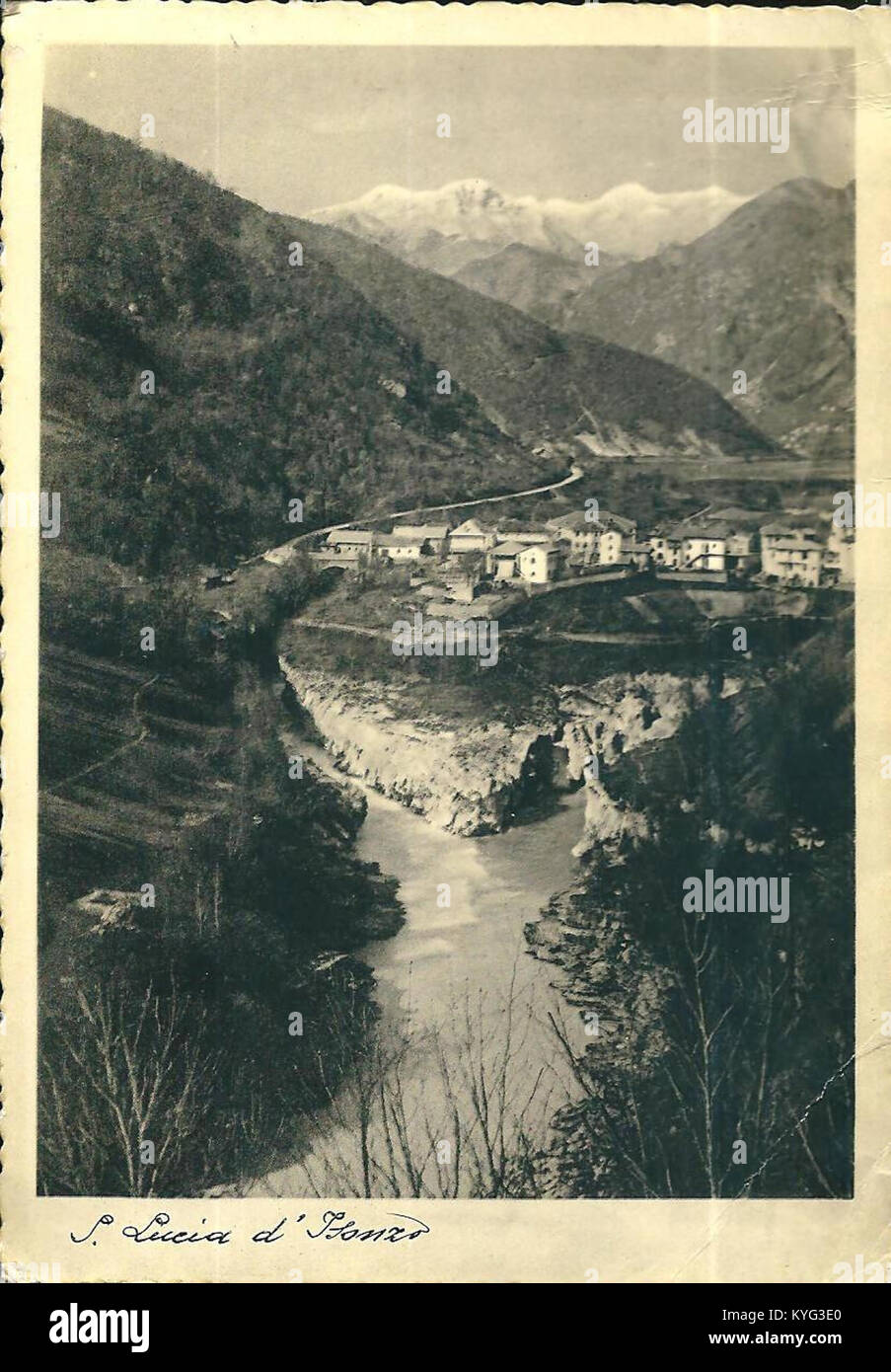 Postcard of Most na Soči 1936 Stock Photo - Alamy