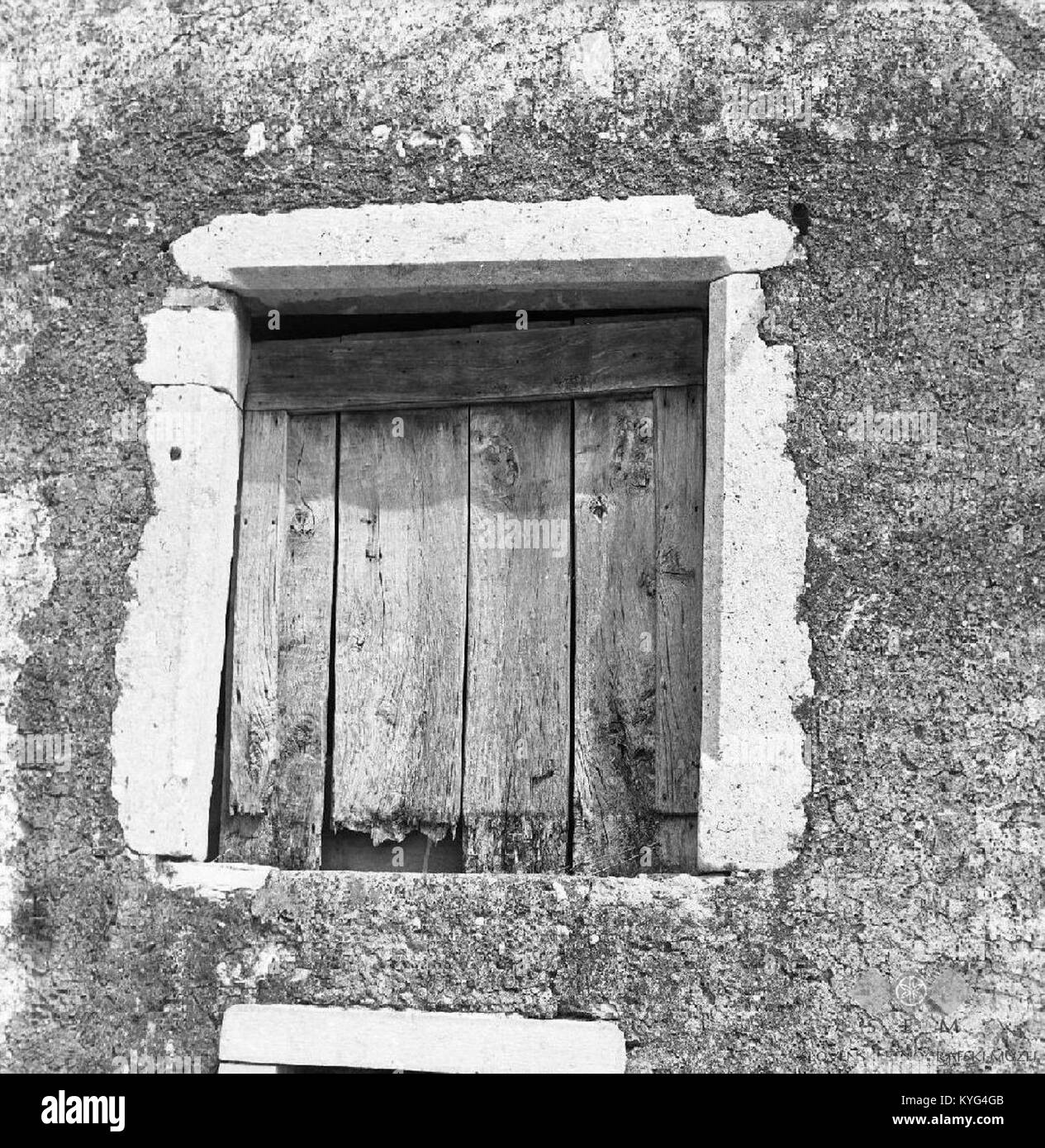This item, a Gothic window from Povir 10, was relocated or restored in 1969, reflecting the region's commitment to preserving historical architecture and its cultural significance. Stock Photo
