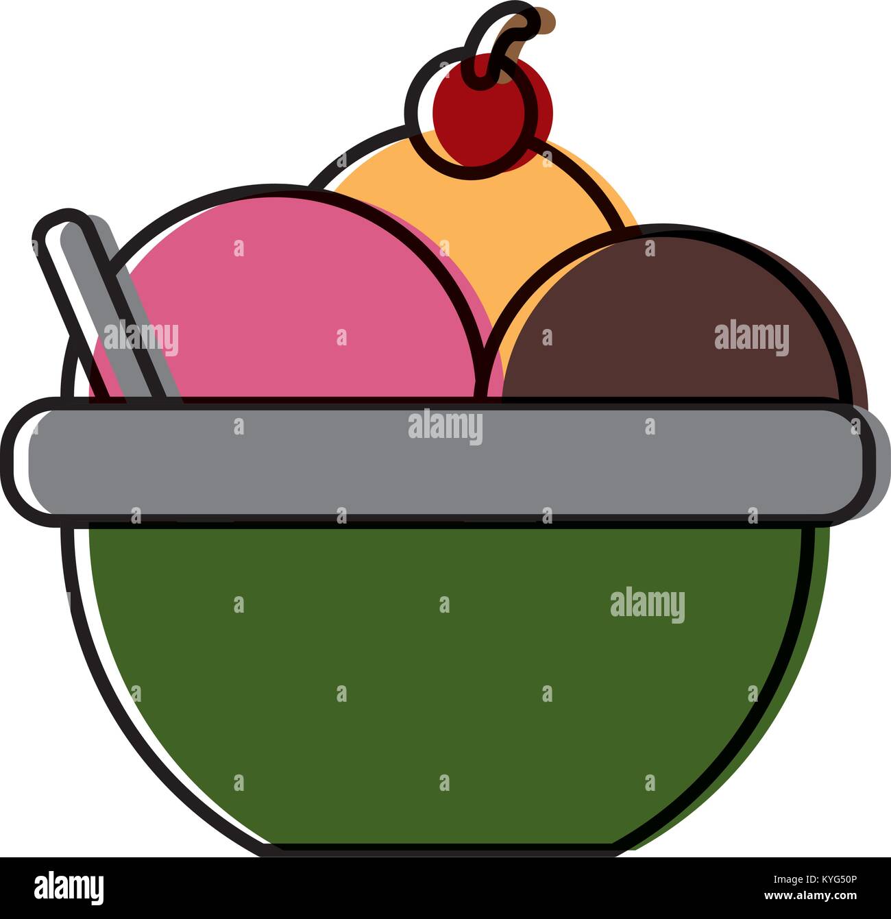 Ice cream bowl Stock Vector Image & Art - Alamy