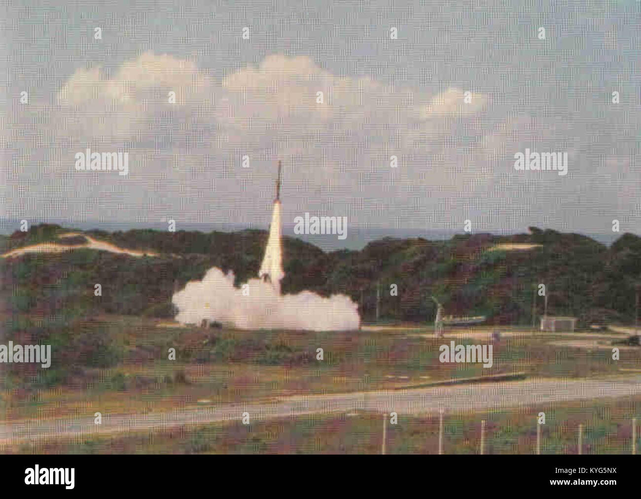 Depiction of the first launch of CLBI-01, illustrating an early ...