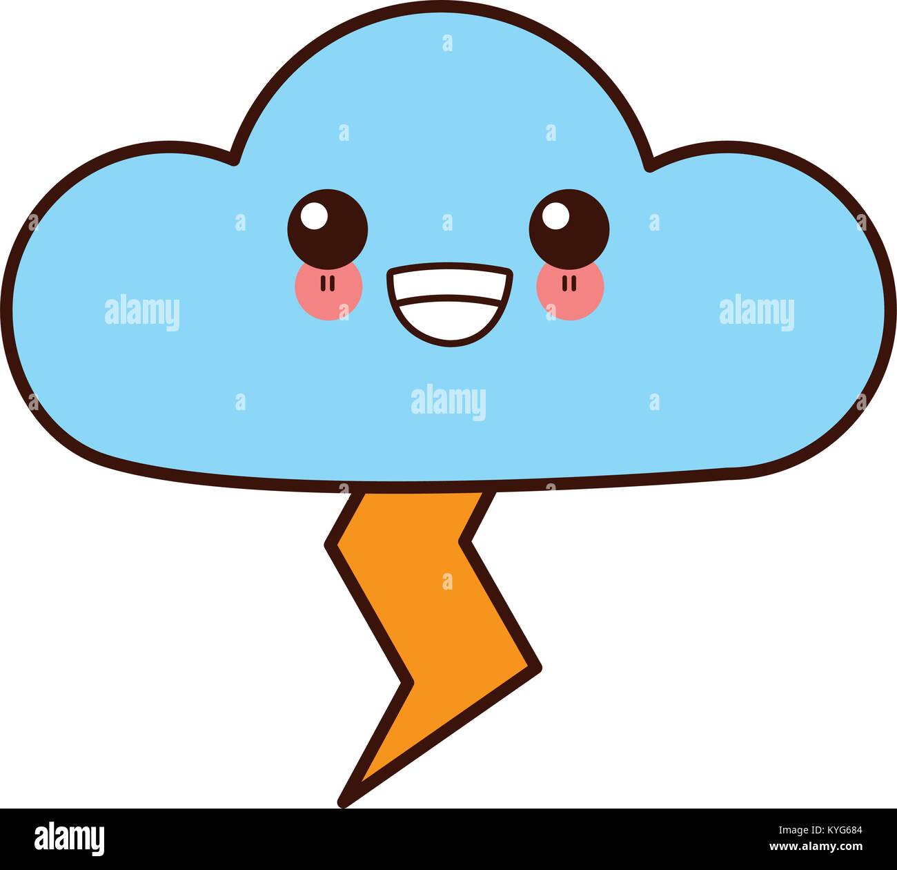 Rainy cloud symbol cute kawaii cartoon Stock Vector Image & Art - Alamy