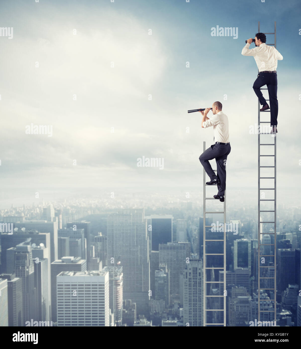 Business people look far for new business. Concept of new opportunities Stock Photo