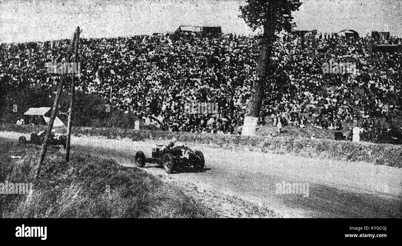 René Dreyfus à la poursuite de Louis Chrion, Grand Prix de Dieppe 1935 ...