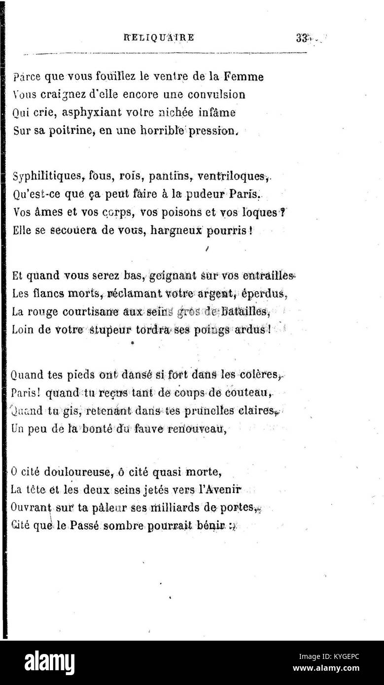 This is a page from Arthur Rimbaud's poetry collection 'Poésies ...