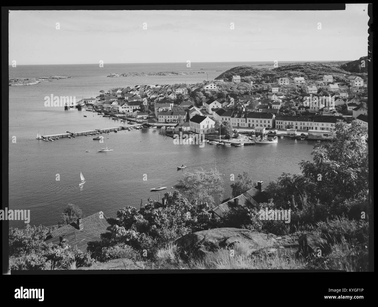 Photograph of Risør, Norway, showing coastal townscape, buildings, and ...