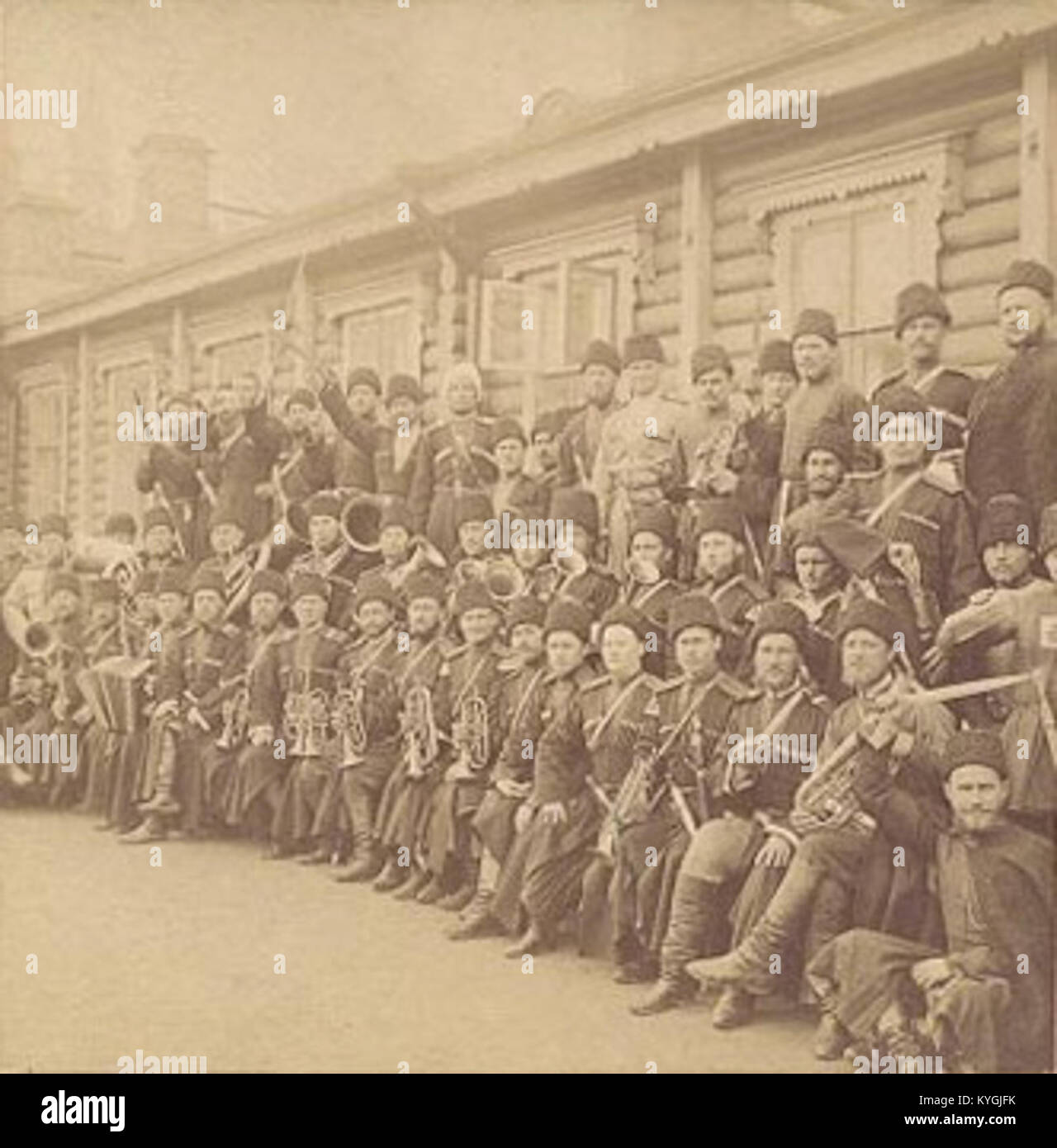 Russian Cossack Band, 1890 Stock Photo