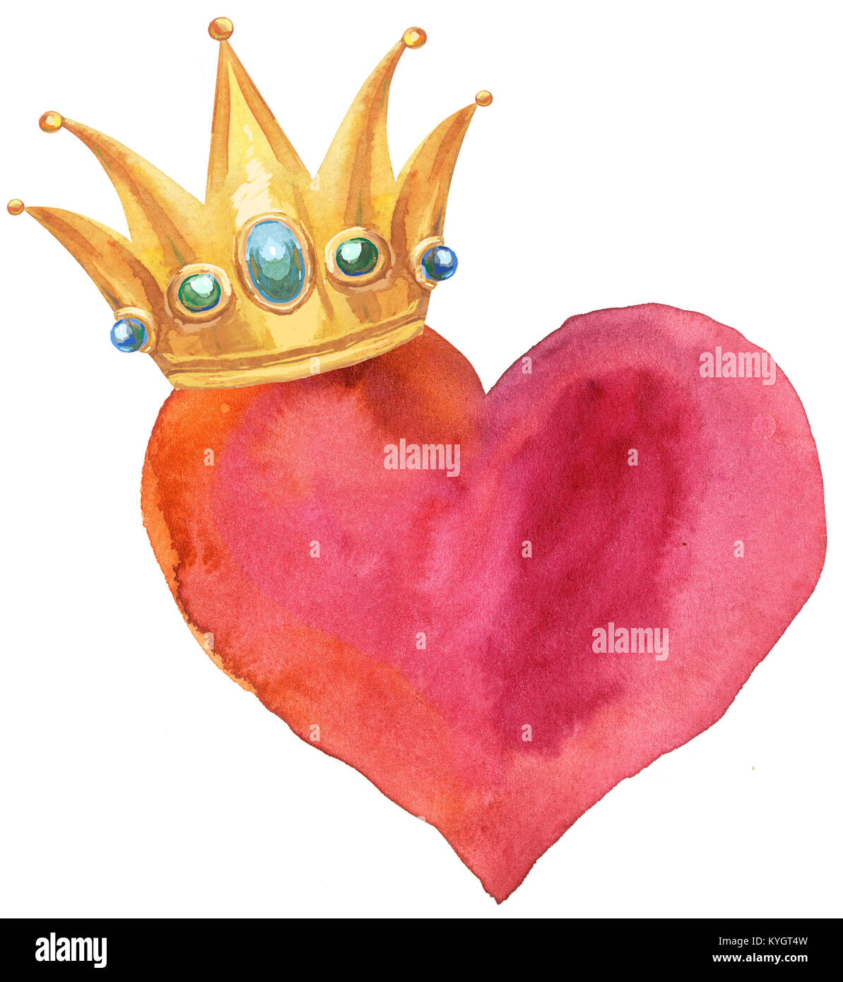 watercolor heart with light and shade, painted by hand Stock Photo Alamy