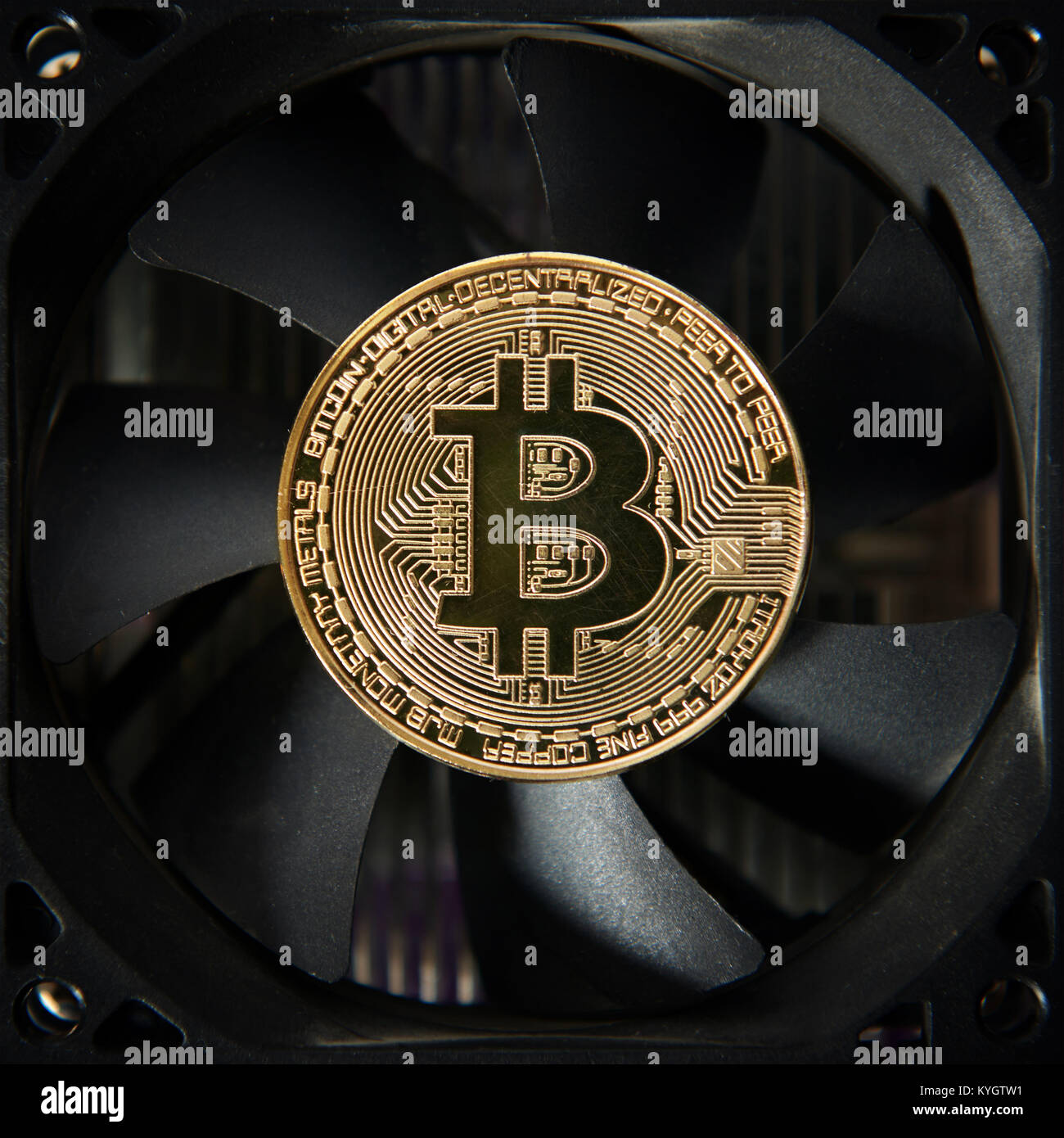 Bitcoin gold coin on coller. Virtual cryptocurrency concept Stock Photo -  Alamy