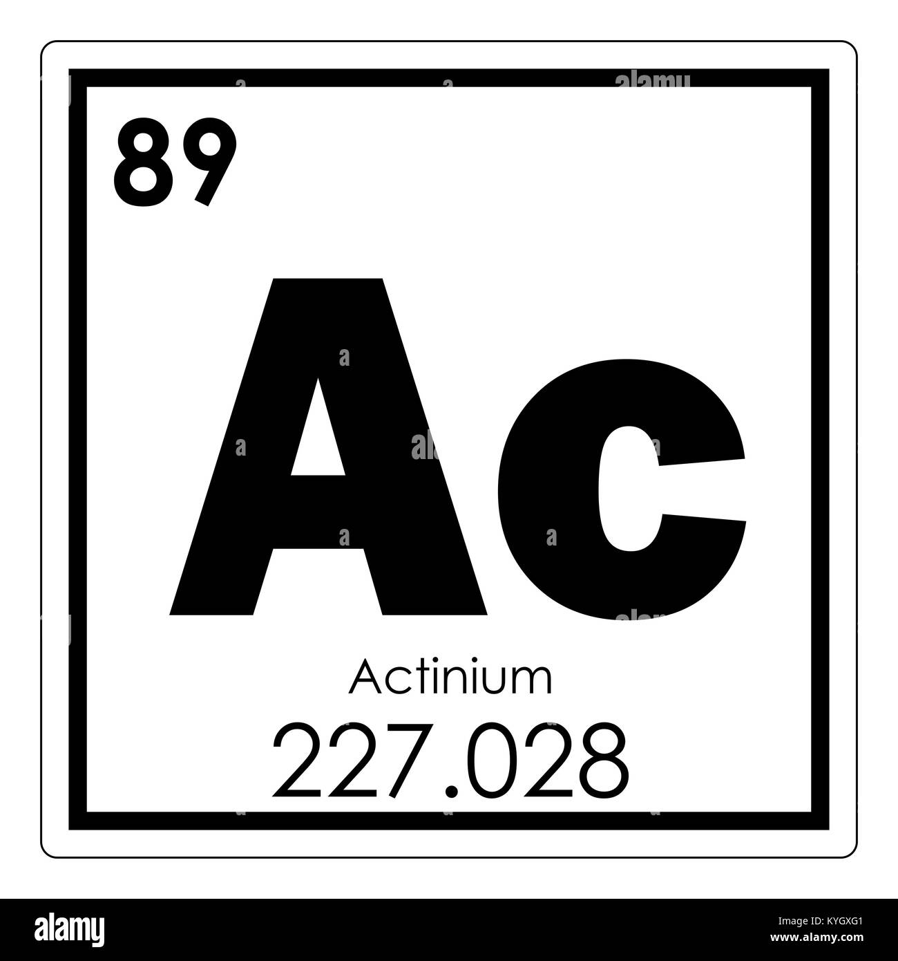 Actinium chemical element periodic table science symbol Stock Photo - Alamy