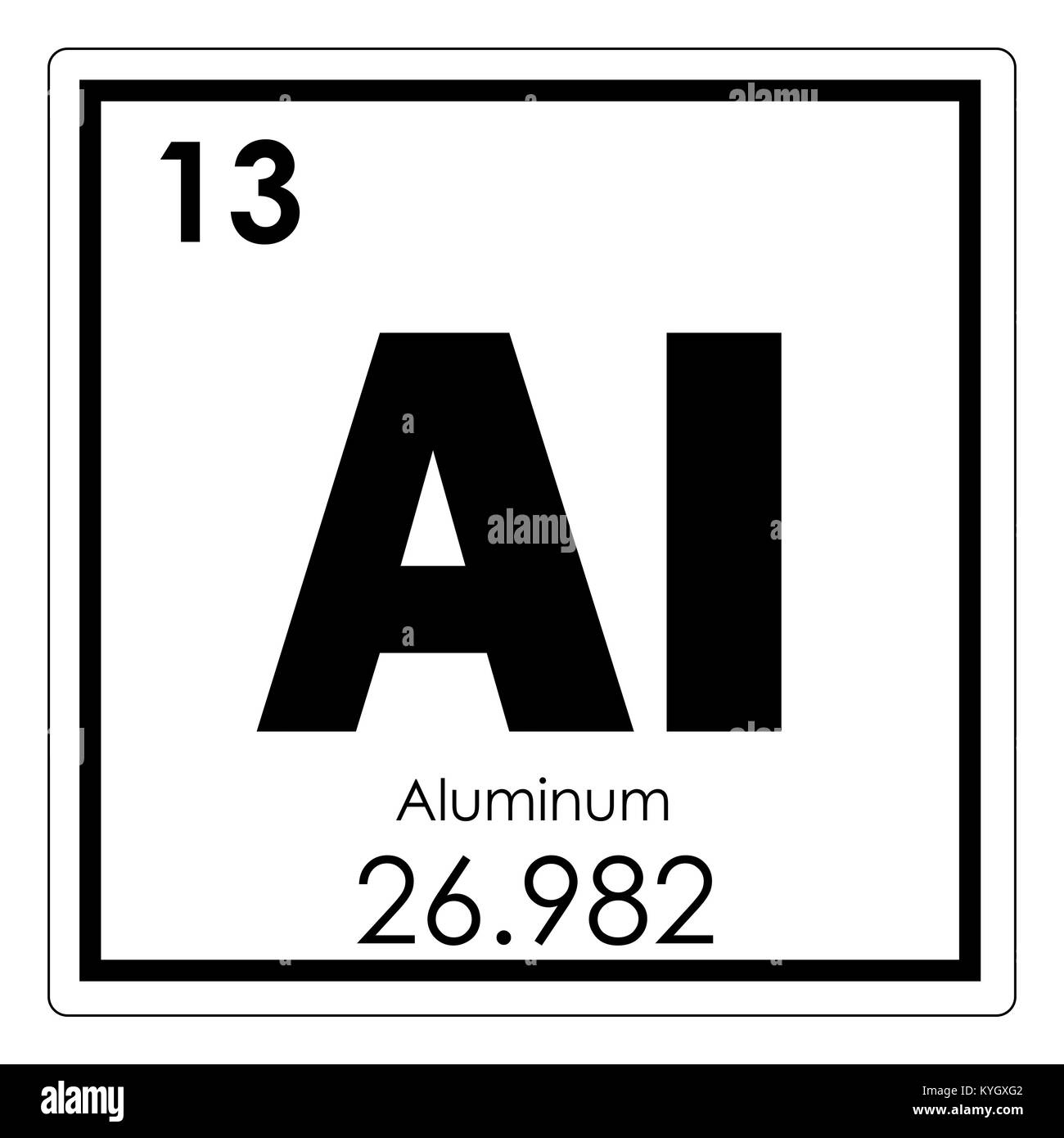 Aluminum chemical element periodic table science symbol Stock Photo - Alamy