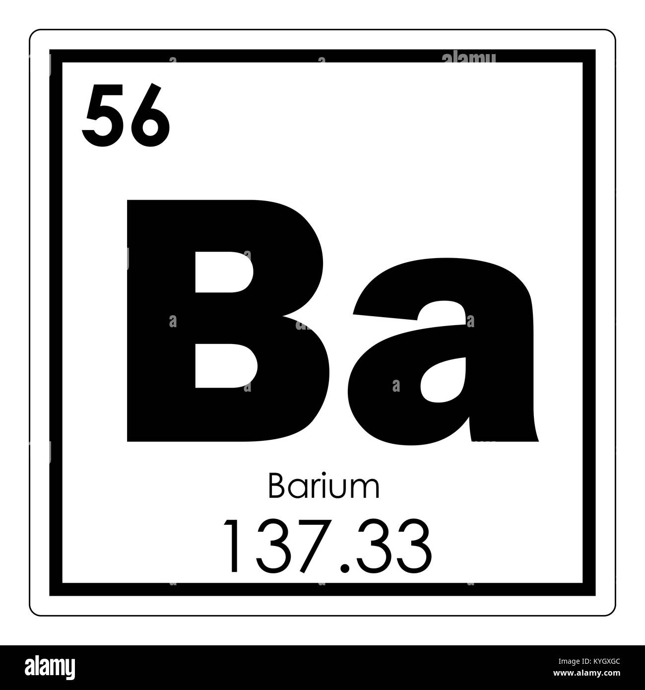 Barium chemical element periodic table science symbol Stock Photo