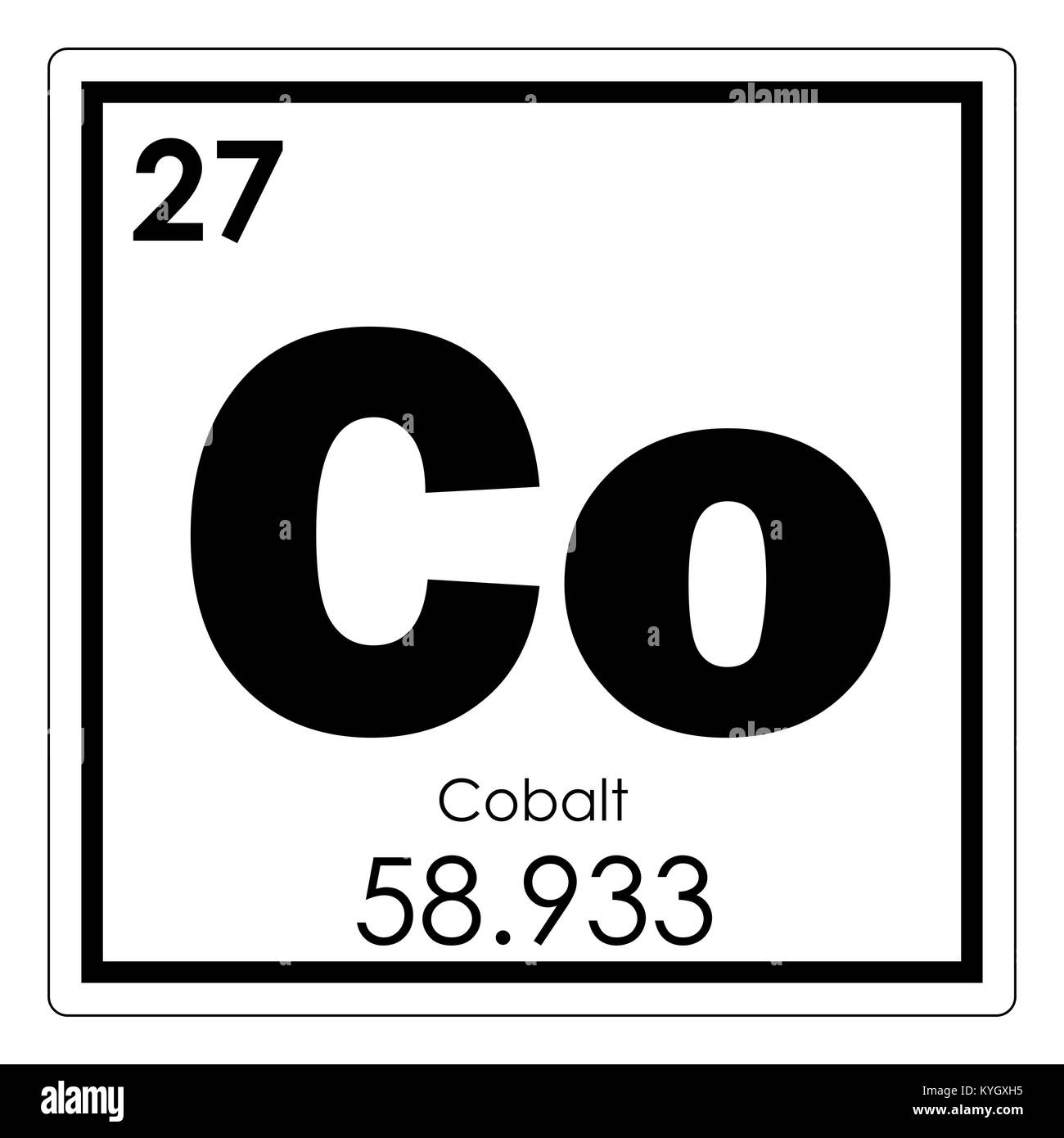 Cobalt chemical element periodic table science symbol Stock Photo