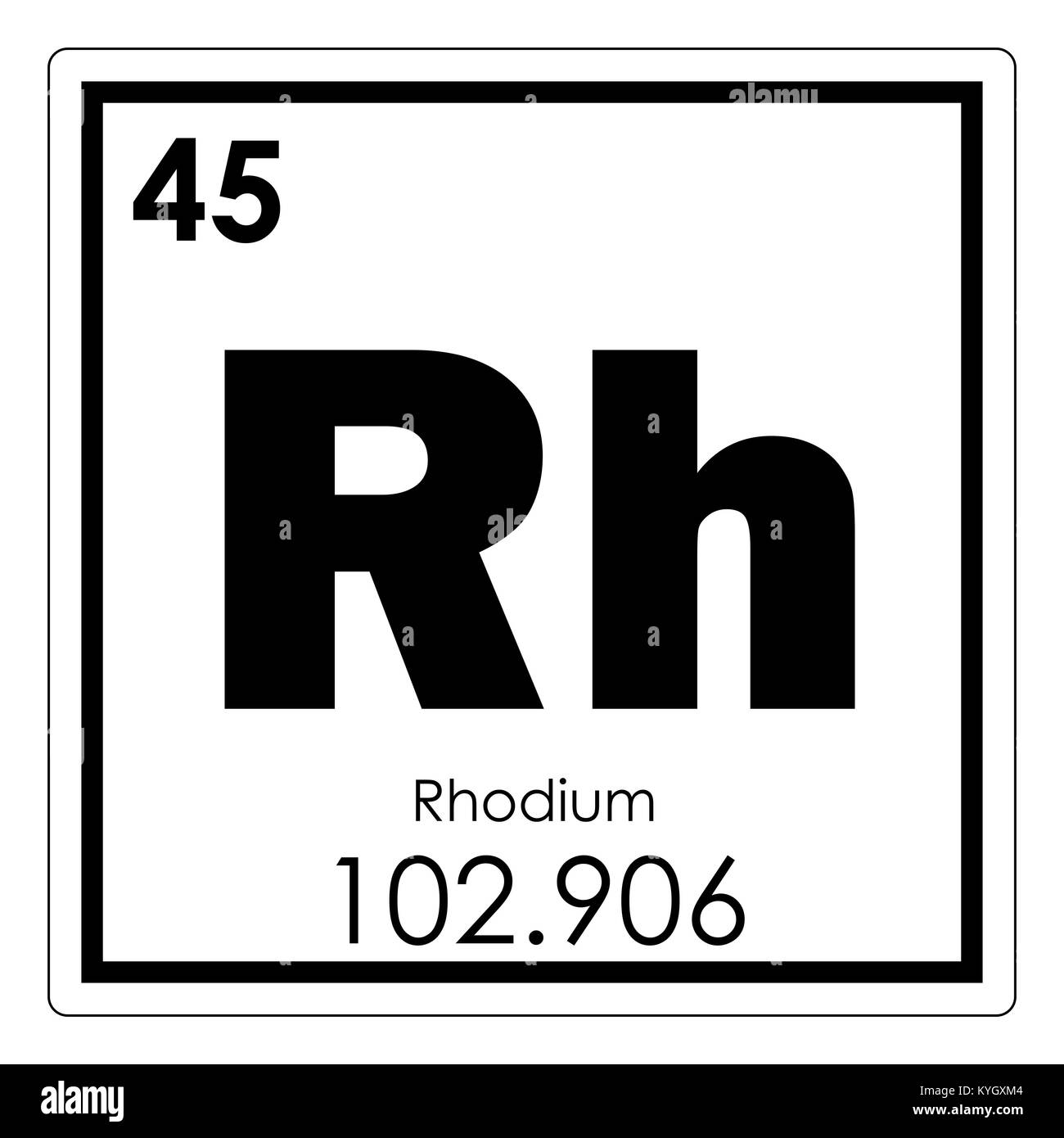Rhodium Chemical Element Periodic Table Science Symbol Stock Photo - Alamy