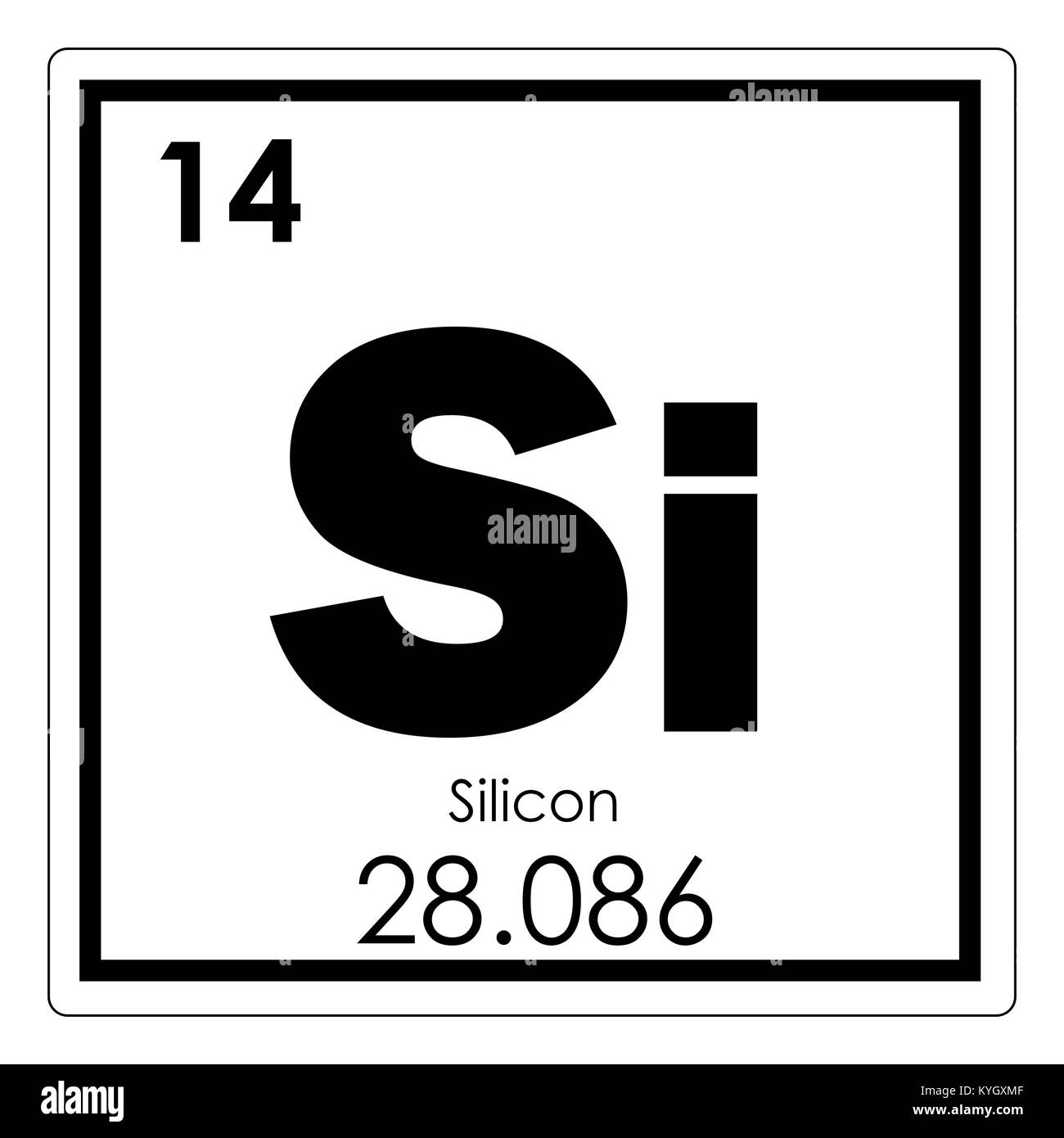 Silicon chemical element periodic table science symbol Stock Photo - Alamy