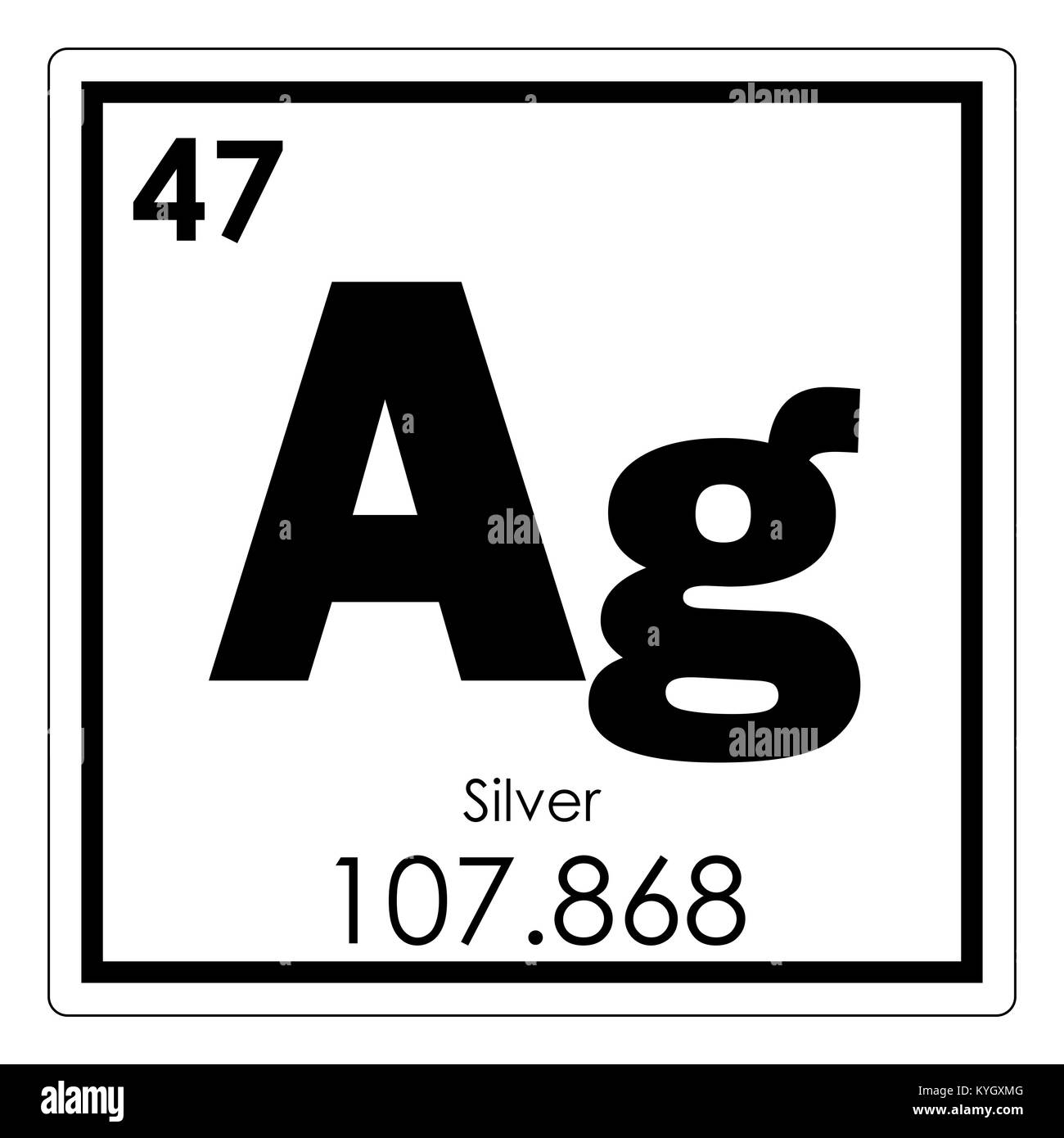 Silver chemical element periodic table science symbol Stock Photo - Alamy