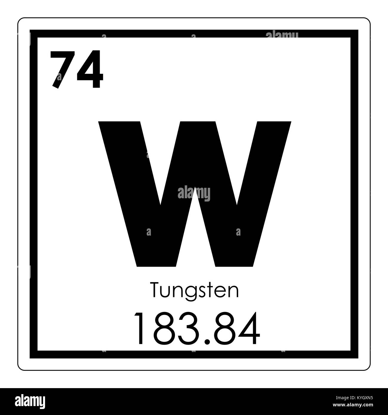 Tungsten chemical element periodic table science symbol Stock Photo - Alamy