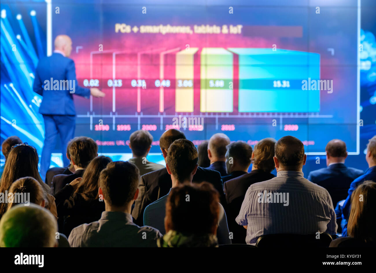 Audience listens to the lecturer Stock Photo - Alamy