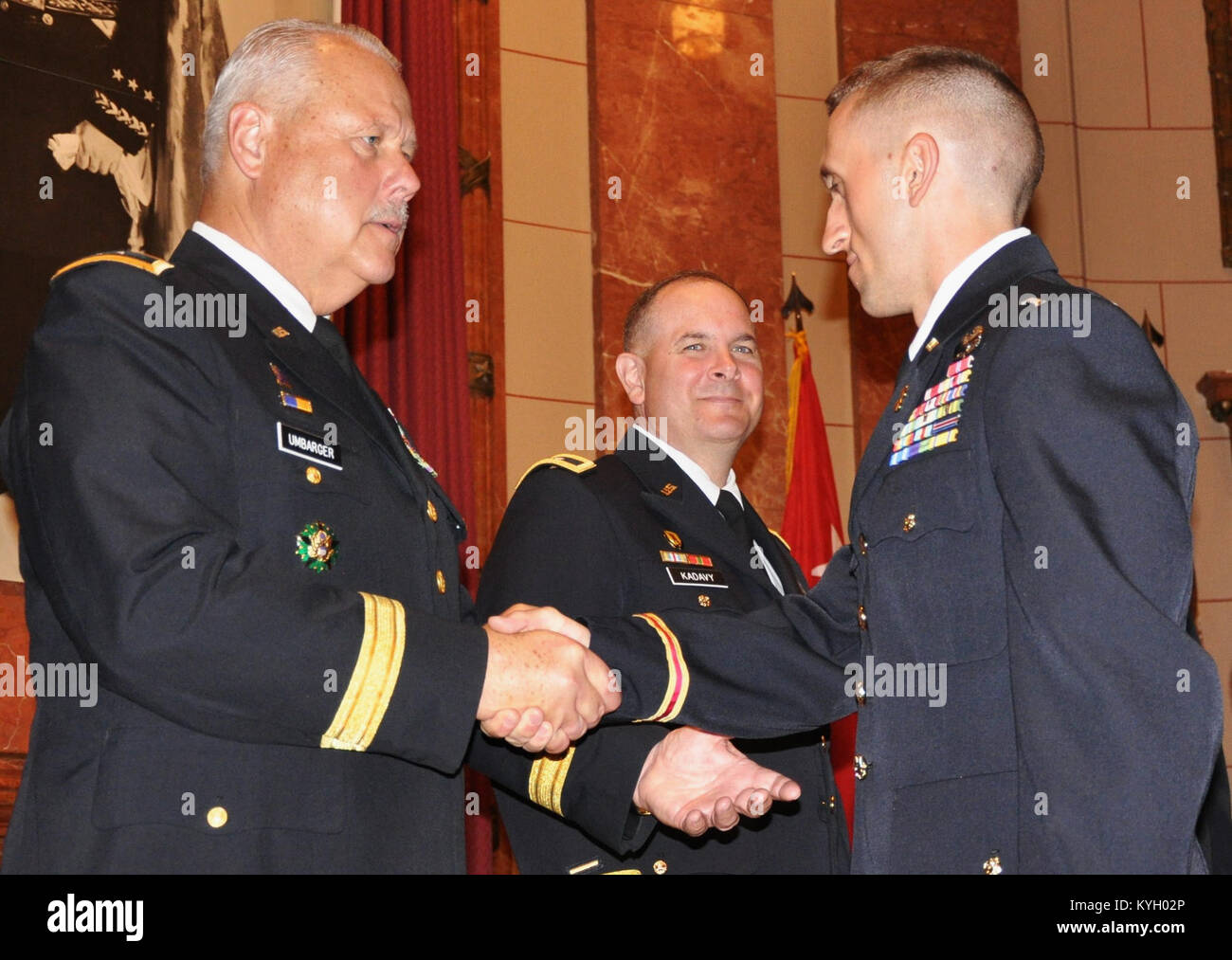 Maj. Gen. R. Martin Umbarger, Indiana adjutant general, congratulates ...