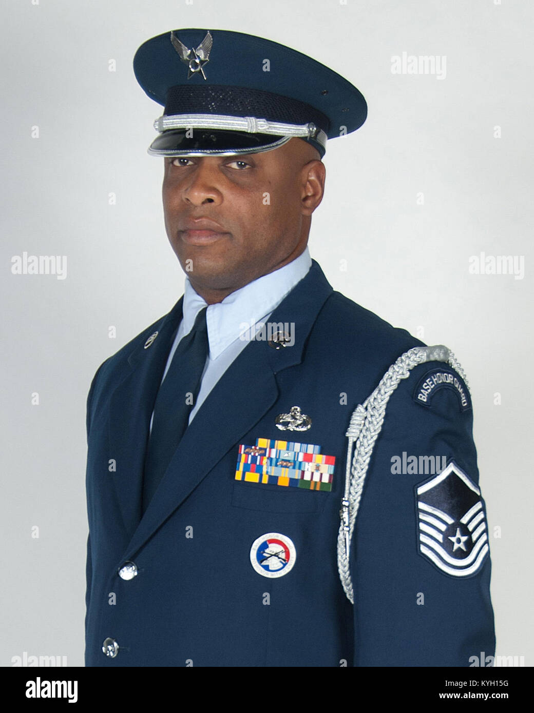Master Sgt. Mark Hamilton has been selected as the Kentucky Air National Guard’s 2012 Honor Guard Manger of the Year. He performed more than 100 details in 2011 and increased membership on the team by 75 percent. (U.S. Air Force photo by Master Sgt. Phil Speck) Stock Photo