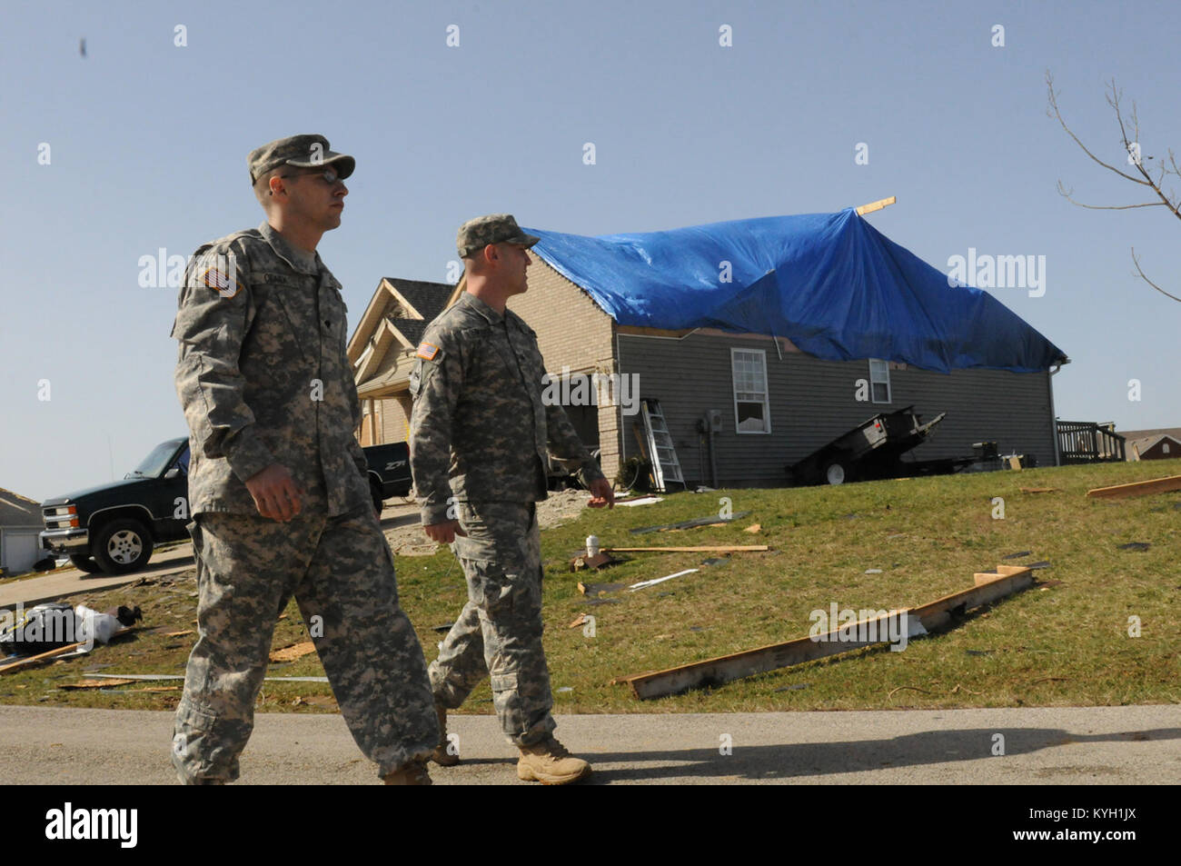 Spc. William Clark (front) and Sgt. Mark Boggs, both of Charlie Battery, 2/138th Fires Brigade