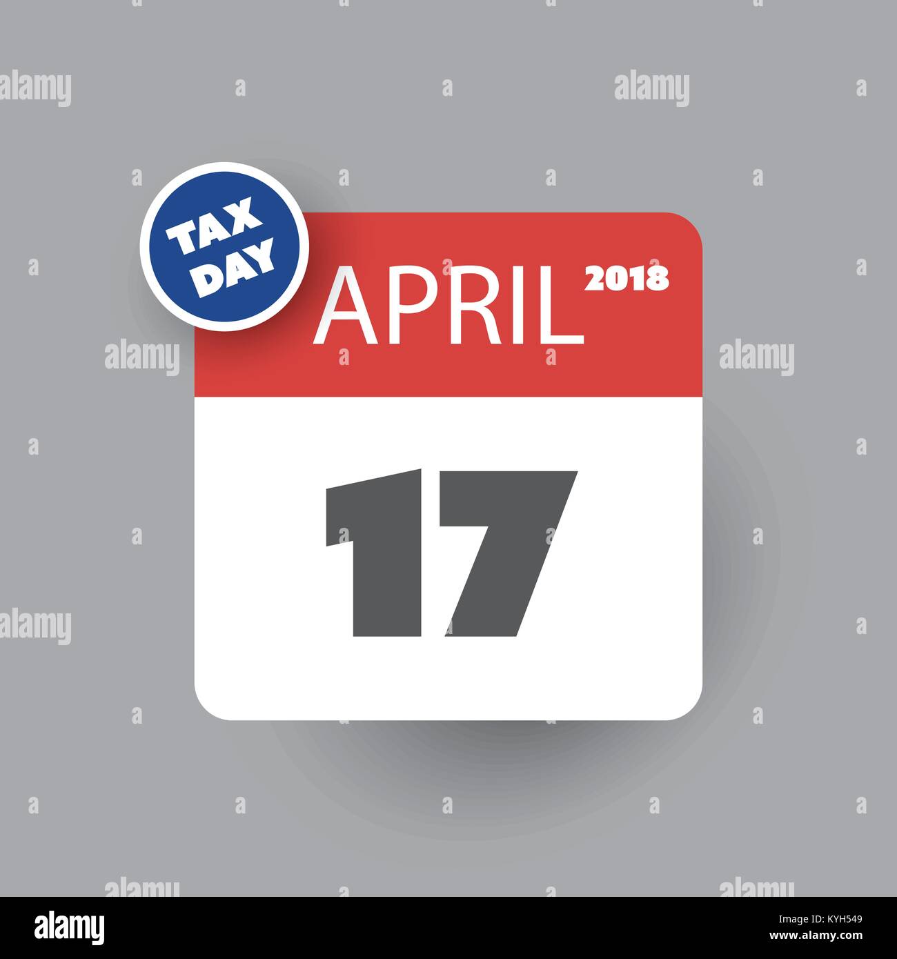 Tax Day Reminder Concept Calendar Design Template US Tax Stock
